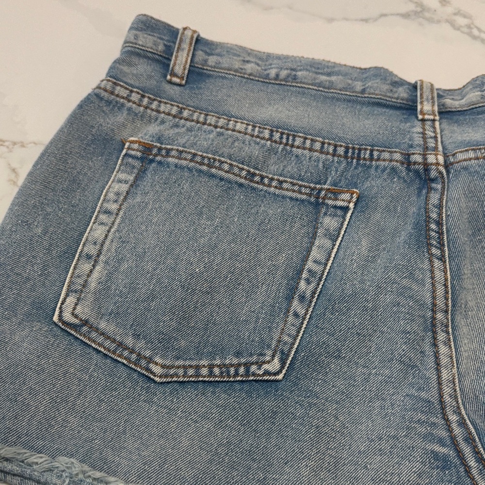 Signature8 Light Blue Frayed Hem Jean Shorts 100%cotton - Picture 4 of 16